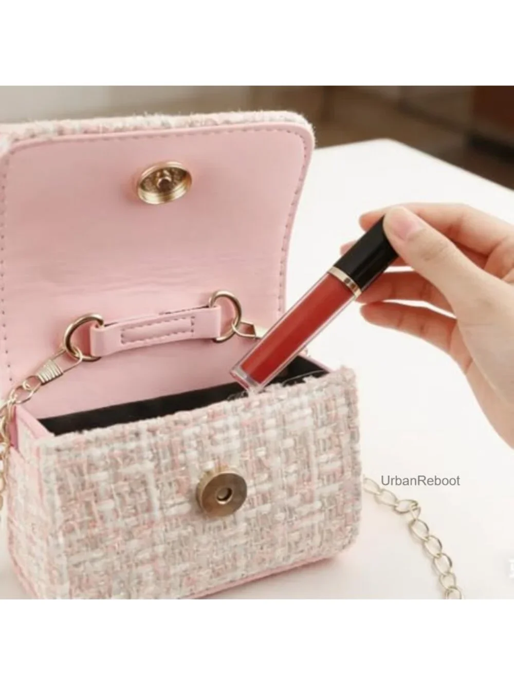 2 Pack Girls Mini Purses Crossbody Handbags with Bowknot Pearl Handle